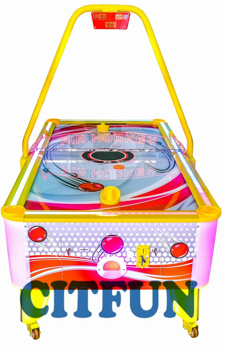 Коммерческая монета толкатель стол для хоккея с верхней металлической коробкой