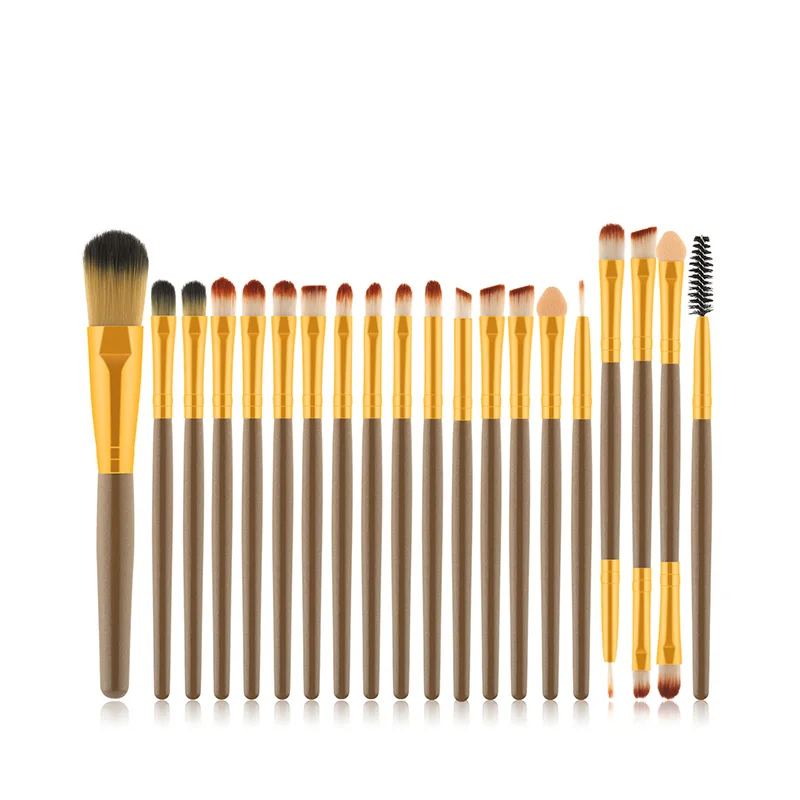 20 шт. коричневый золотой черный с деревянной ручкой Профессиональные кисти для