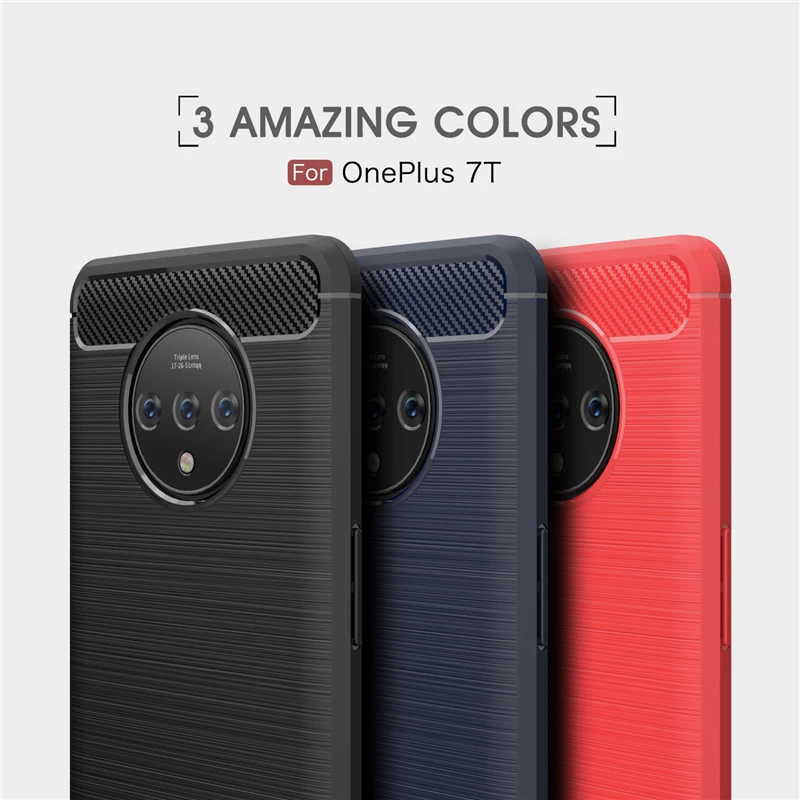 

For Fundas OnePlus 7T Case Shockproof Bumper Carbon Fiber Fashion Cover For OnePlus 7T Phone Case For One Plus7T 7T Cover Coque