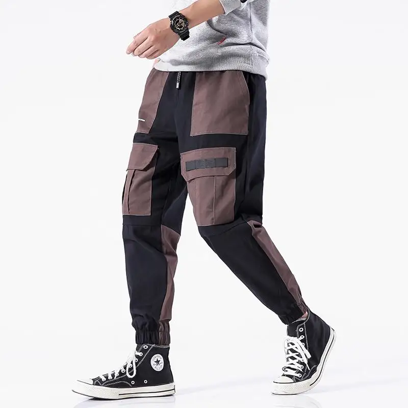 

Streetwear 2020 Joggers Men Black Harem Pants Multi-pocket Patchwork Man Sweatpants Streetwear Casual Hip Hop Mens Cargo Pants