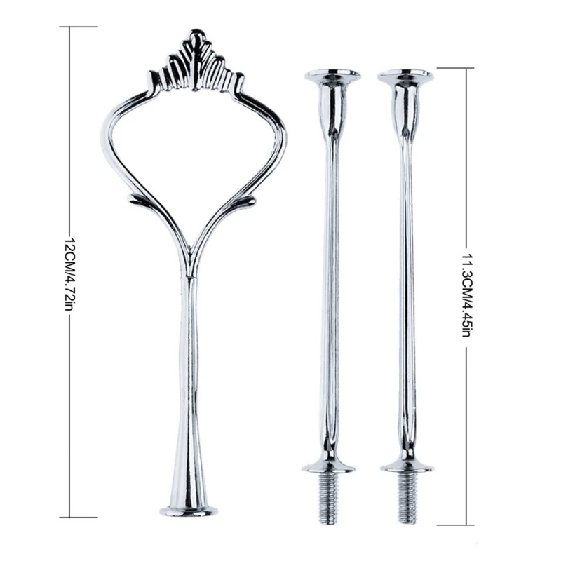 

3 Tier Cake Plate Stand Handle Crown Fitting Metal Wedding Party for Wedding Birthday Party Afternoon Tea Kitchen Accessories