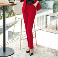 elegant red formal ol styles pencil pants for women business work wear slim hips trendy skinny leggings female trousers