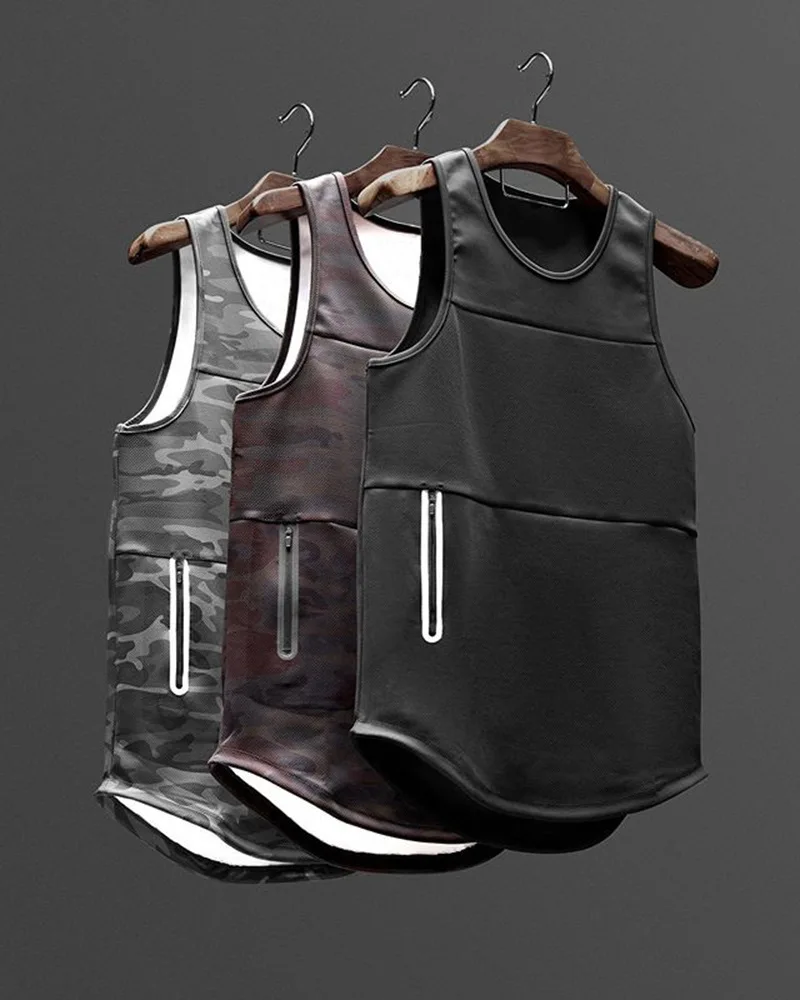 

New Men‘s Sports Vest Summer Quick Drying Running Vest Fitness Leisure Sports Top Workout Gym Vest Sportswear -40