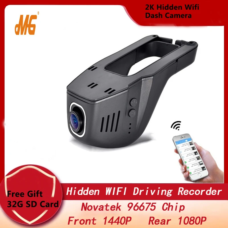 

Dash Cam Car Dvr Camera Wifi Dash Cam 2K 1440P Novatek 96675 Dual Lens Video Recorder Night Vision Surveillance Videcam BlackBox