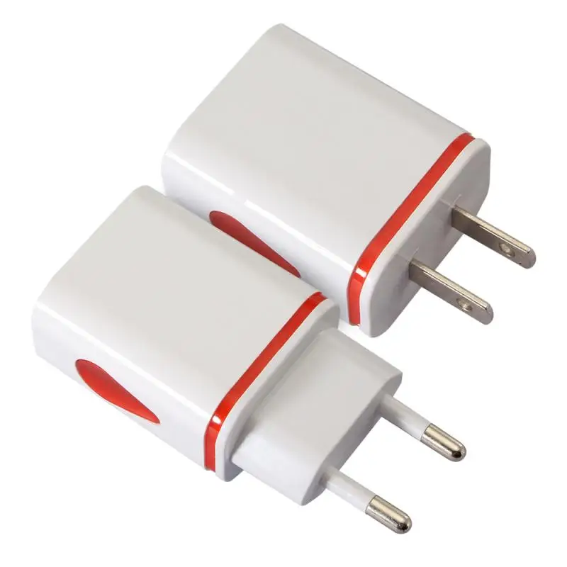 

1PC 2 USB Water Drop LED Light Charger Smart Phone Universal Drip Mobile Phone Travel Charger Raindrop Charging Head EU/US Plug