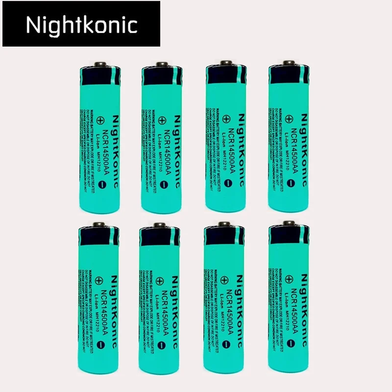 8 pcs 14500 battery 14500 батарея супер высокое качество Nightkonic 14500 3,7 V литий-ионная аккумуляторная батарея для фонарика - Цвет: 8 pcs 14500 battery