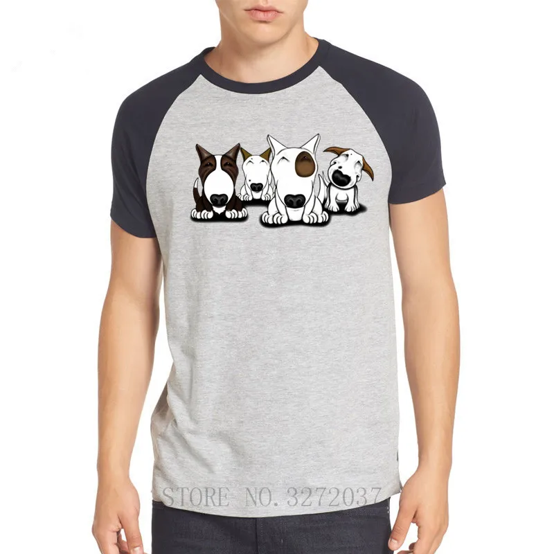 100% хлопковая футболка мужские футболки с рисунком Бультерьера Подростковая