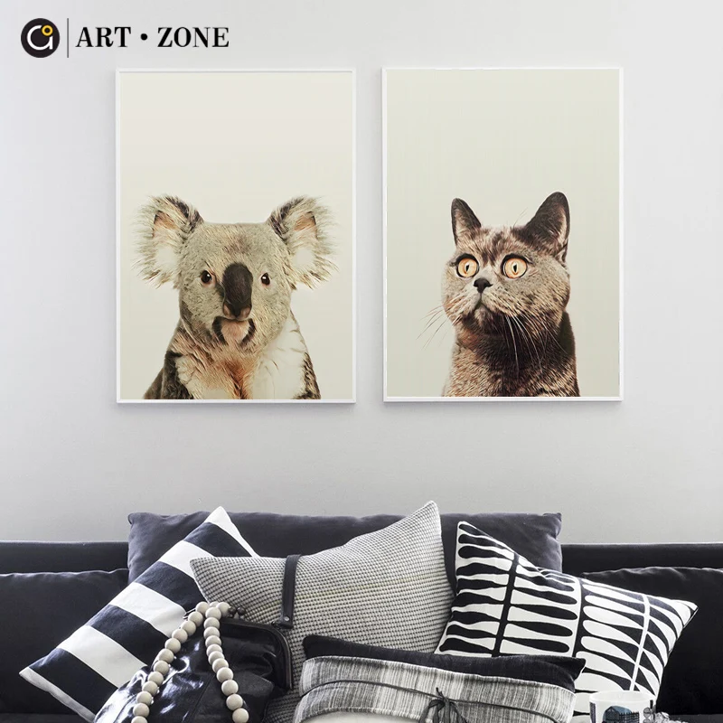 Художественная зона Современная коала кошка сова животные скандинавские