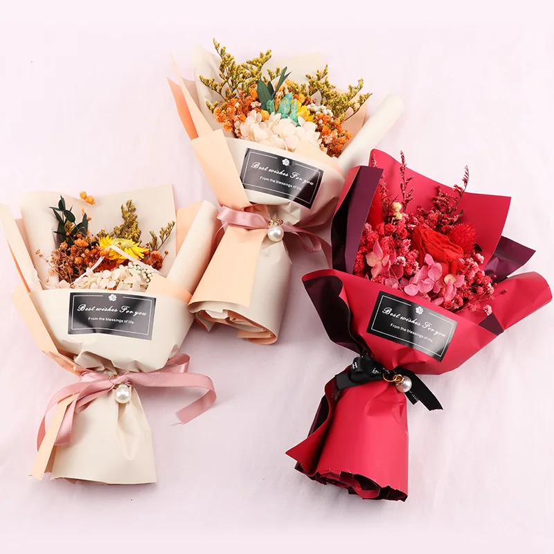 Букет вечных цветов Подарочная коробка букет на Рождество Новый Год день