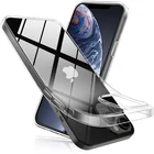 Ультратонкий Прозрачный чехол для iPhone 13, 11, 12 Pro, XS Max, XR, X, мягкий чехол из ТПУ для iPhone 5s 6, 6s, 7, 8 Plus, SE 2020, задняя крышка, чехол для телефона