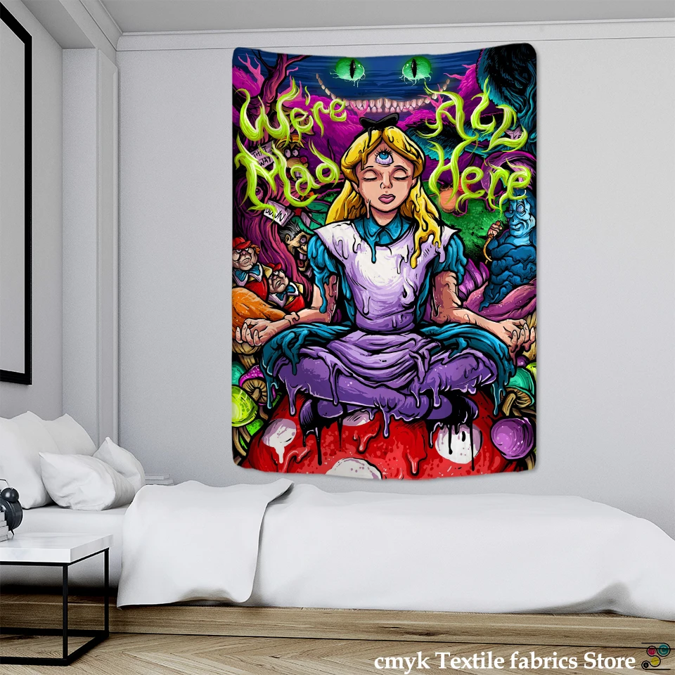 

Anime Girl Tapestry Wall Hanging Magic Science Fiction Bohemian Hippie TAPIZ Room Dormitory Art Home Decor