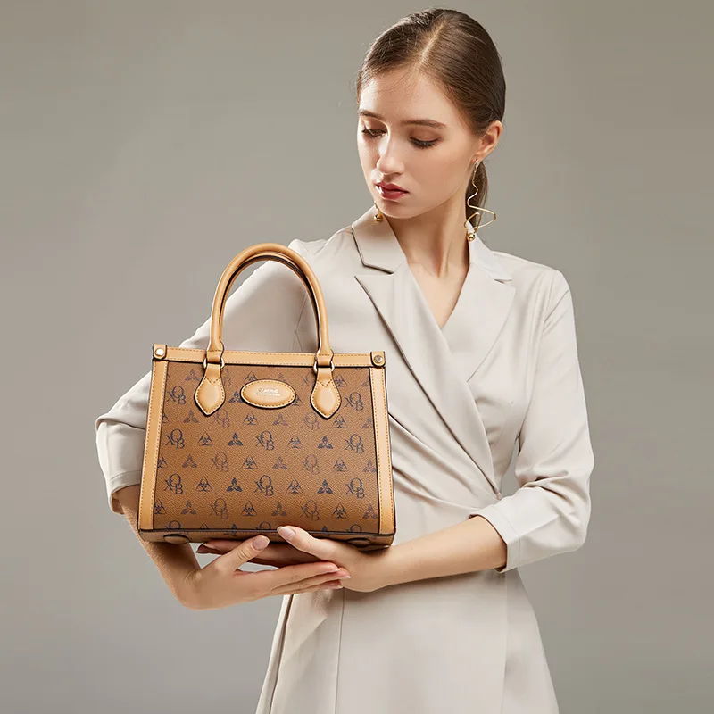 2021 New Fashion 100% Leather Luxury Brand Retro Printing Large-capacity Totes Designer Cross Body Shoulder HandBags for Women