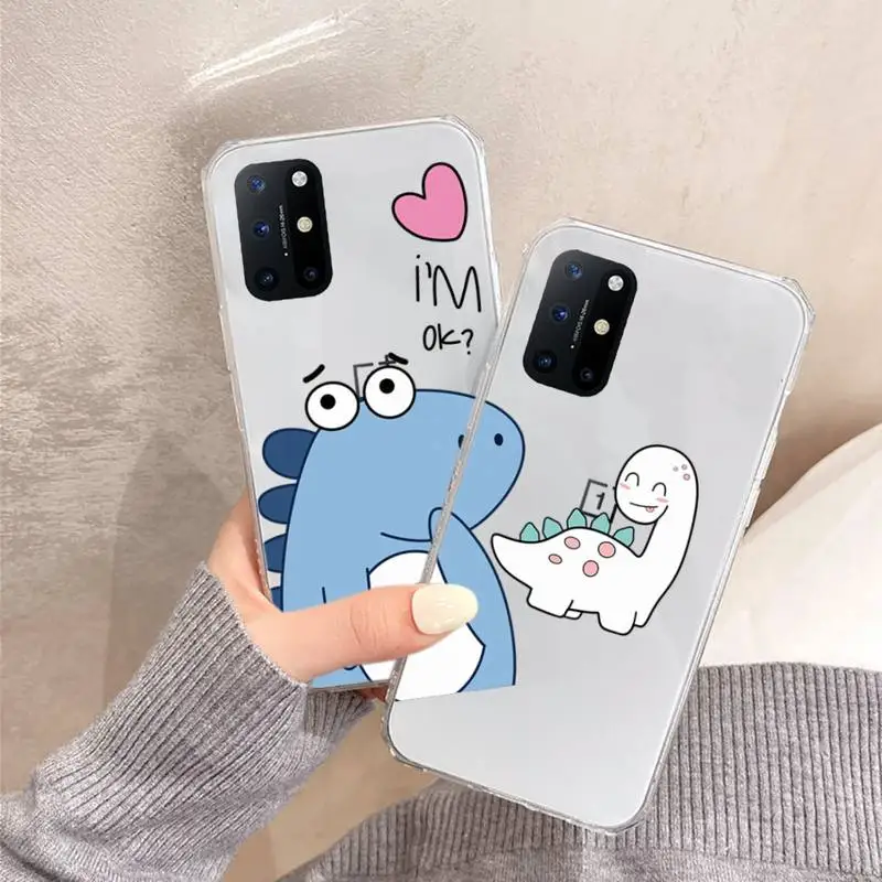 

Creative cute dinosaur Phone Case Transparent for OnePlus 7 9 8 t pro