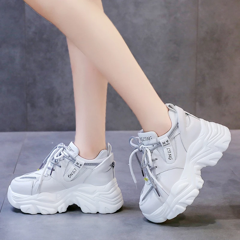 

Женские кроссовки на платформе, новинка 2021, дышащие спортивные массивные кроссовки на толстой подошве, женские кроссовки