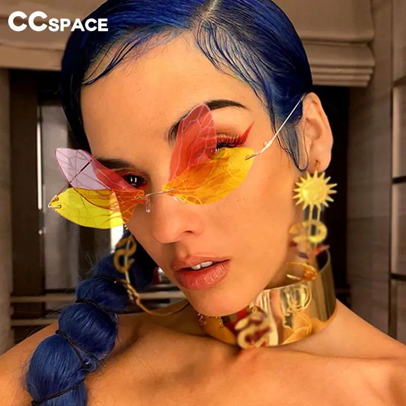 49133 роскошные солнцезащитные очки без оправы с бабочками для мужчин и женщин