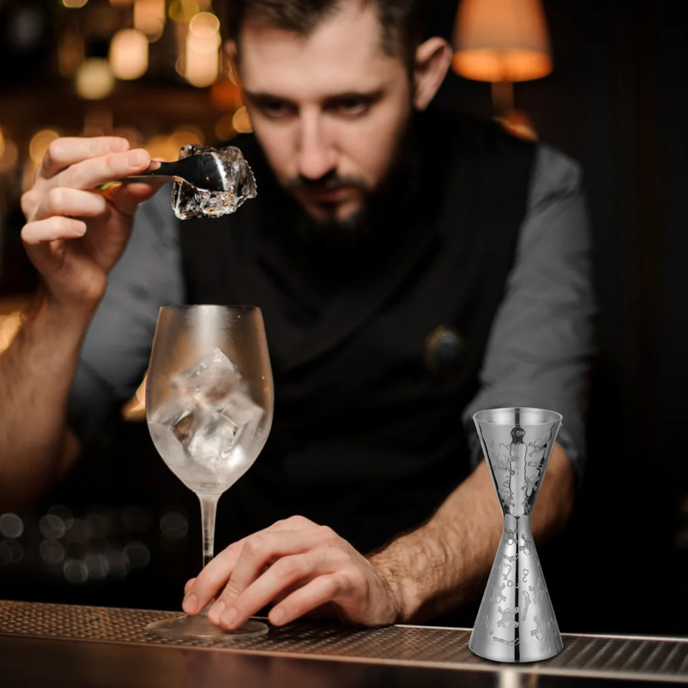 

1pc Stainless Steel Bartending Cocktail Ounce Cup Measuring Jigger (1oz/2oz)