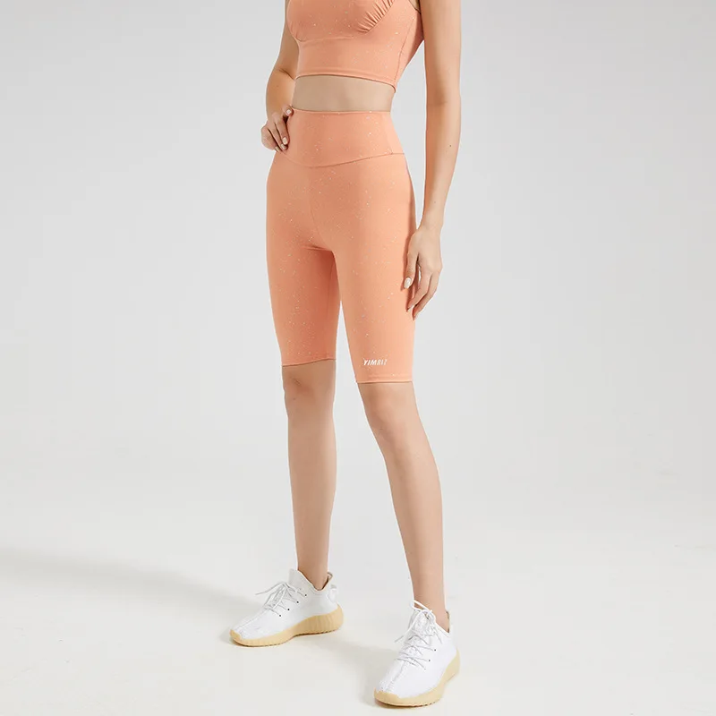 

High Waist Scrunch Yoga Pants for Women Shiny Running Shorts Fitness Workout Sport Shorts Breathable Summer Active Wear
