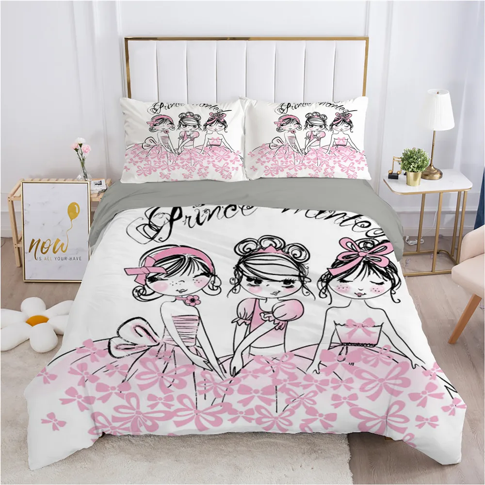 Балета Танцы девочка пододеяльник дети печатных мультфильм милые балетки