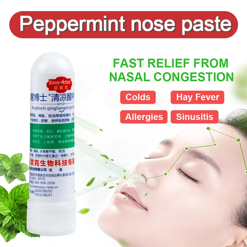 

1/2/3 Pcs Rhinitis Mint Cream Unisex Headache Relief Anti-Drowsy Sneezing External Nose Tong Cream Non-irritating Nasal Inhaler