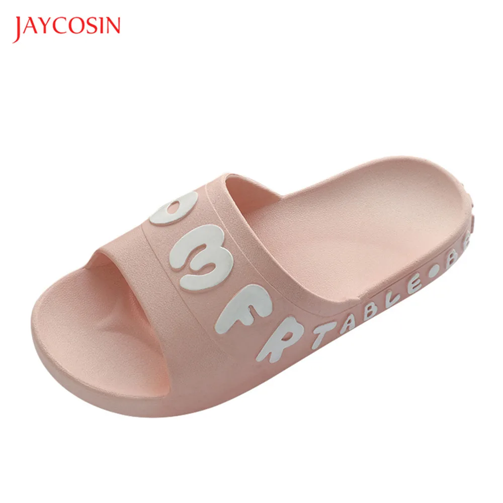 Jaycosin/женские тапочки с буквенным принтом Домашние летние шлепанцы Женские