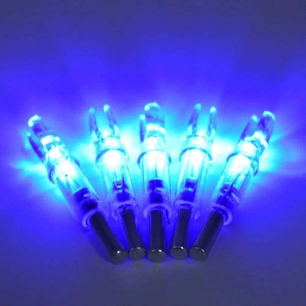 

6pcs Archery LED Lighted Arrow Luminous Arrow Tails Bow Accessories Internal Arrow End Fit 6.2mm Arrow Shaft (Blue)