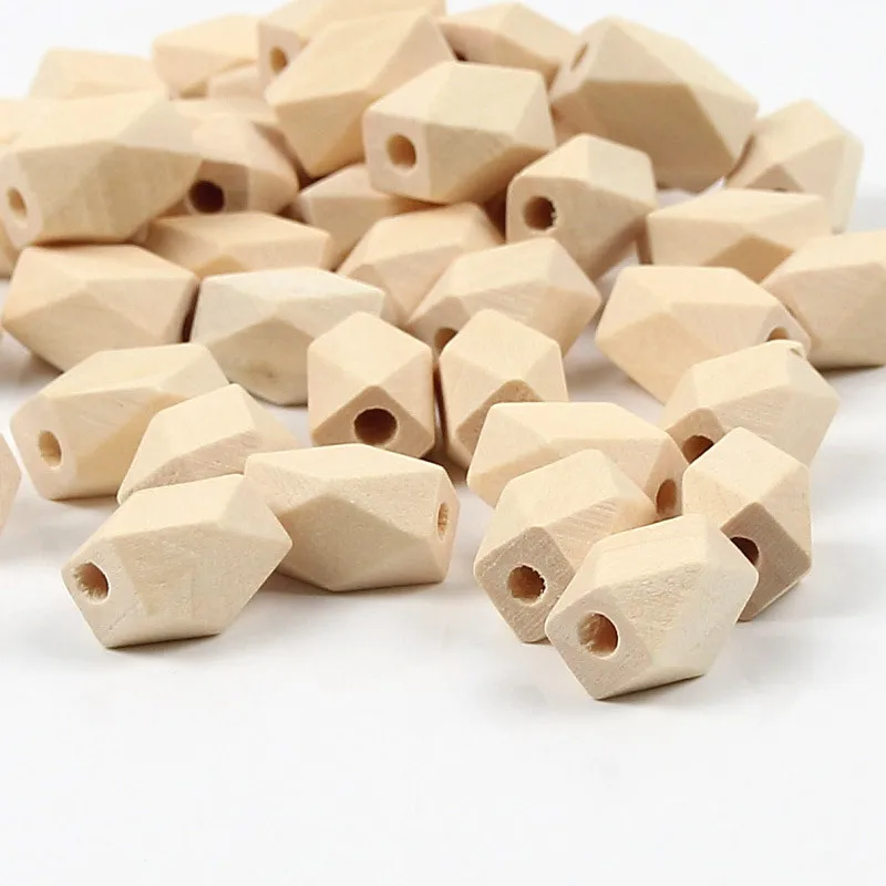 10 шт. длинные геометрические бусины из натурального дерева без свинца для