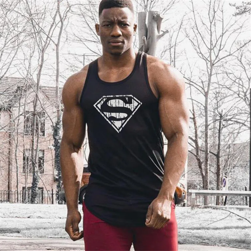 

Mens Tank Tops Shirt Fitness Clothing Vest Sleeveless Cotton Man Canotte Gym Tank Top Bodybuilding Ropa Hombre Man Clothes Wear