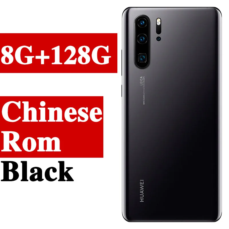 Глобальная Версия Дополнительно huawei P30 Pro мобильный телефон 6,47 ''полный экран OLED Kirin 980 смартфон NFC GPS Android 9,1 5 камер - Цвет: 8G 128G Black