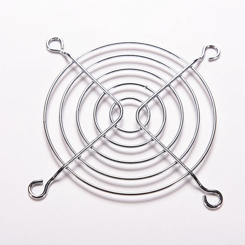 

1PC Hot PC DC Fan 8cm Silver Tone CPU Grill Protector Metal Finger Guard Safety Protective Cover+4PCS Screws