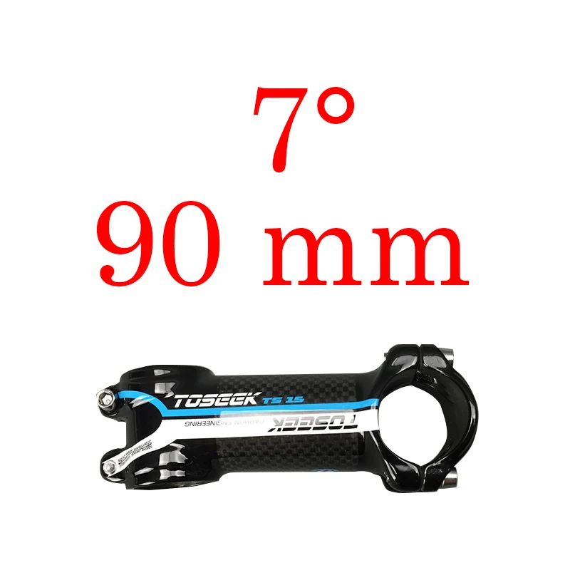 Blue 90mm Toseek велосипед стержень супер светильник 102 г! Угол 7 длина 70 мм-110 мм Высококачественный углеродный алюминиевый стержень красный синий зеленый желтый Глянец - Цвет: Blue 90mm