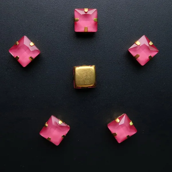 A24 Incarnadine pink Золотой Коготь 50 шт/уп желе конфеты и AB цвета стекло кристалл 8 мм квадратной формы пришить стразы бисер одежда diy отделка - Цвет: A24 Incarnadine pink