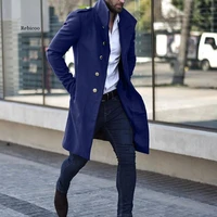 men long warm blazer coats slim autumn trench male pocket solid outwear windbreaker vintage blends coats