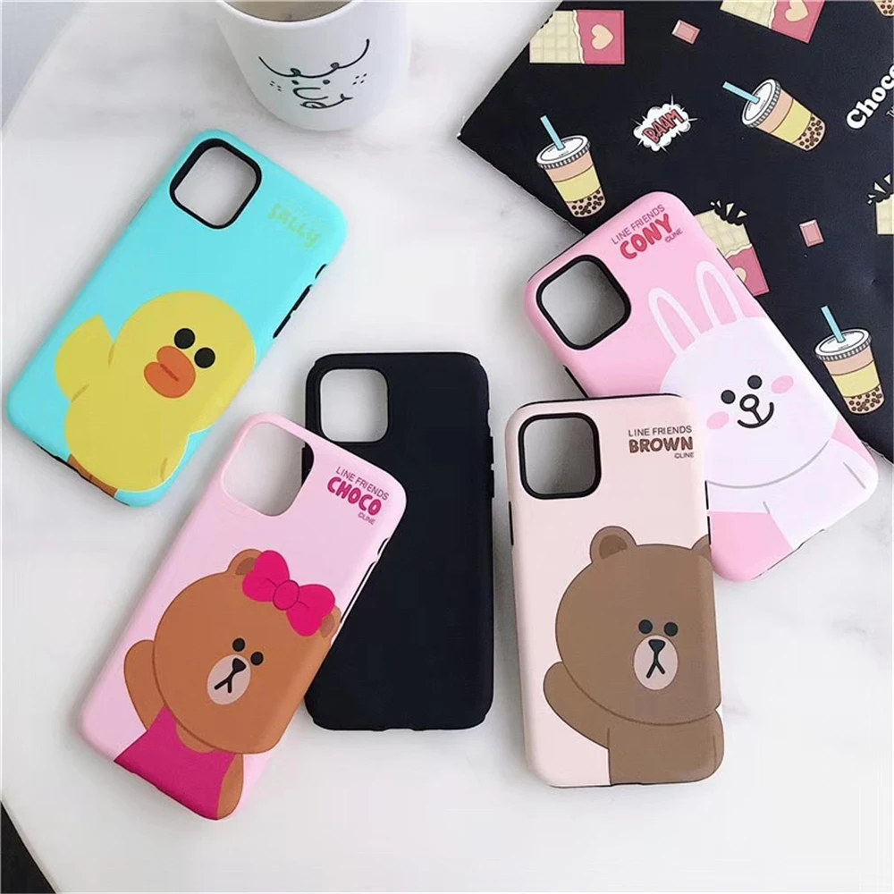 Фото Cute Cartoon Bear Back Cover for iPhone 11 Pro Max 6 7 8 Plus Soft TPU Dual Protective Case Xs XR Мобильные телефоны и Cute Cartoon Bear Back Cover for iPhone 11 Pro Max 6 7 8 Plus Soft TPU Dual Protective Case Xs XR Мобильные телефоны и