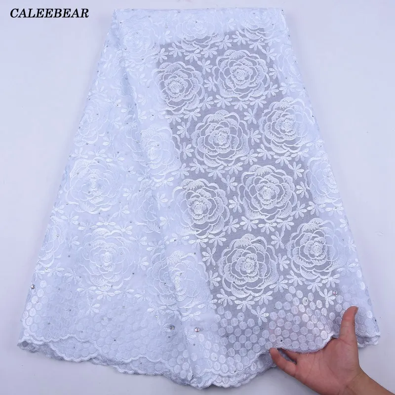 Белая нигерийская африканская кружевная ткань 2020 высокое качество хлопок сухое
