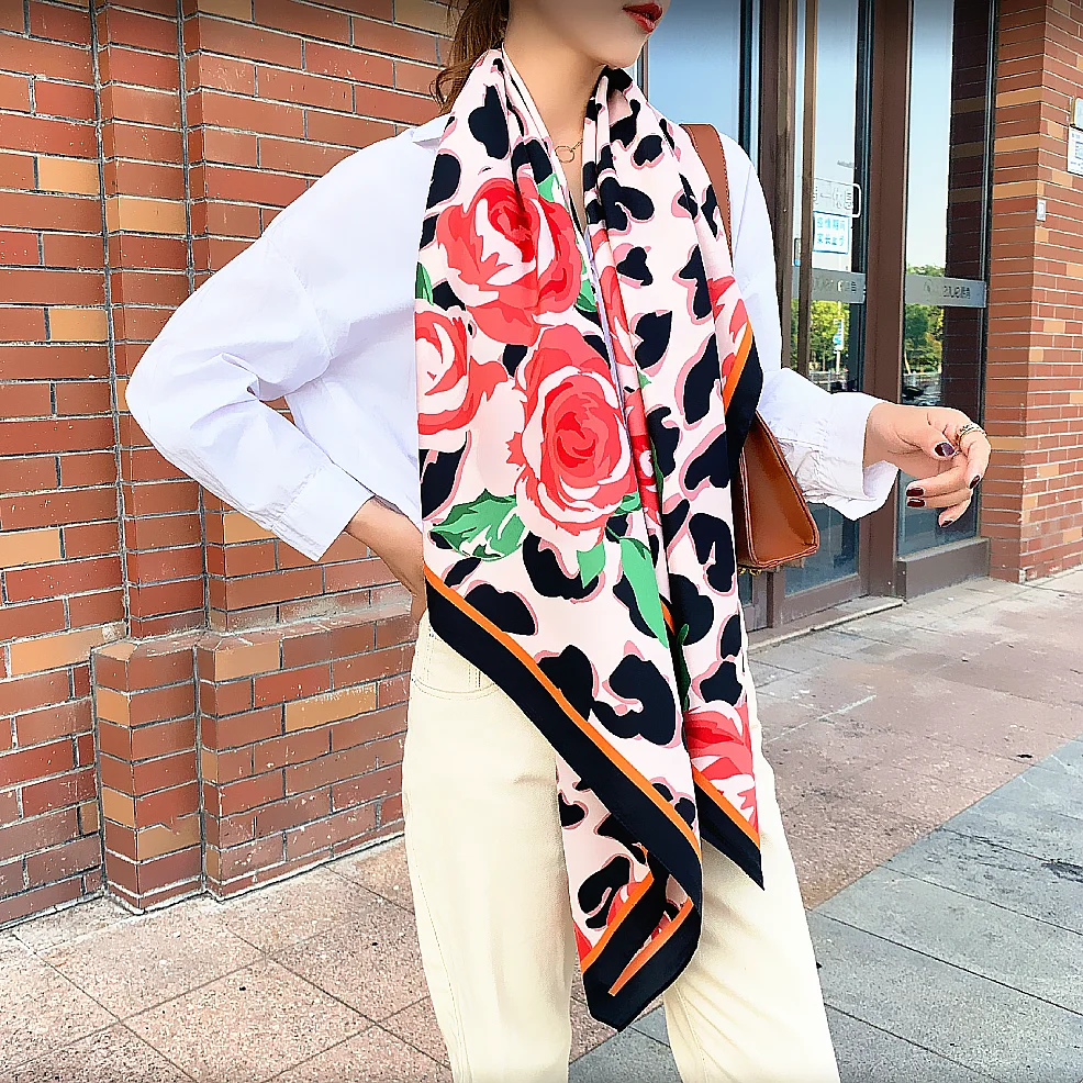 130 см роскошный новый Леопардовый розовый женский модный саржевый декоративный