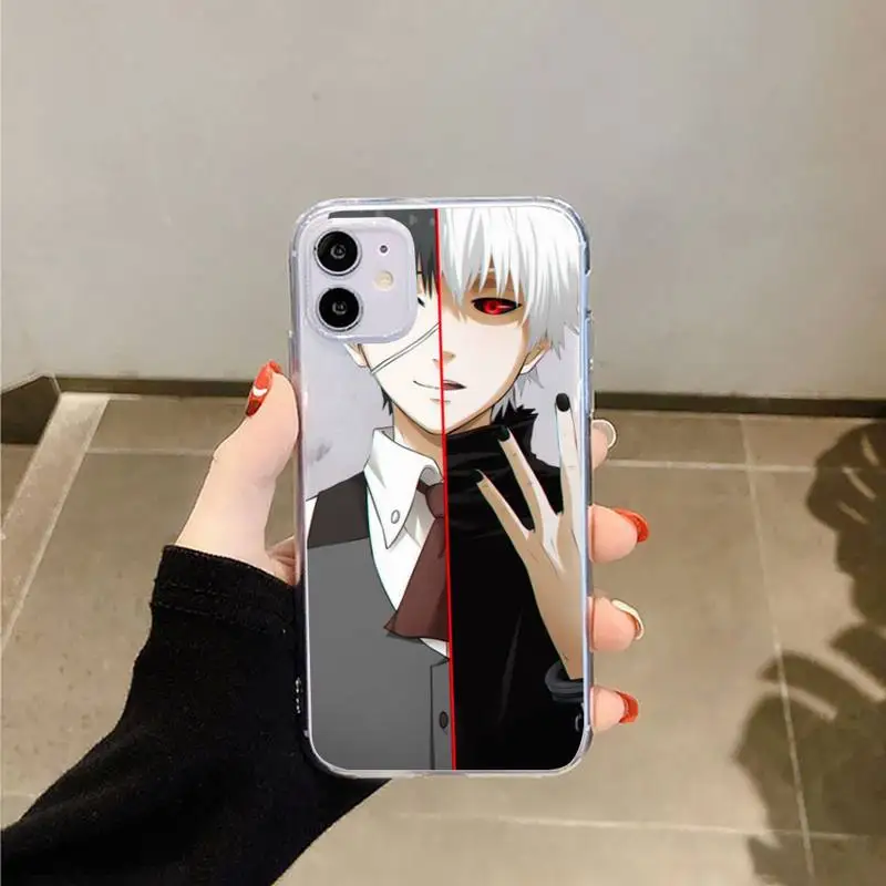 

Anime Horror Tokyo Ghouls Phone Case Transparent for iPhone 11 12 mini pro XS MAX 8 7 6 6S Plus X 5S SE 2020 XR