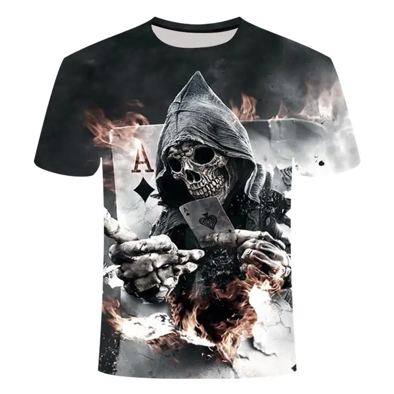 

2020 New 3d Skull Print T-shirt Men's Brand Casual 3d T-shirt Street Hip Hop Short Sleeve Top T-shirt Summer Men's O-neck Top