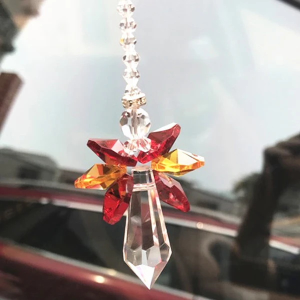 

Rainbow Angel Crystal Suncatcher Colorful Pendant Hanging Decoration for Car Home TSH Shop