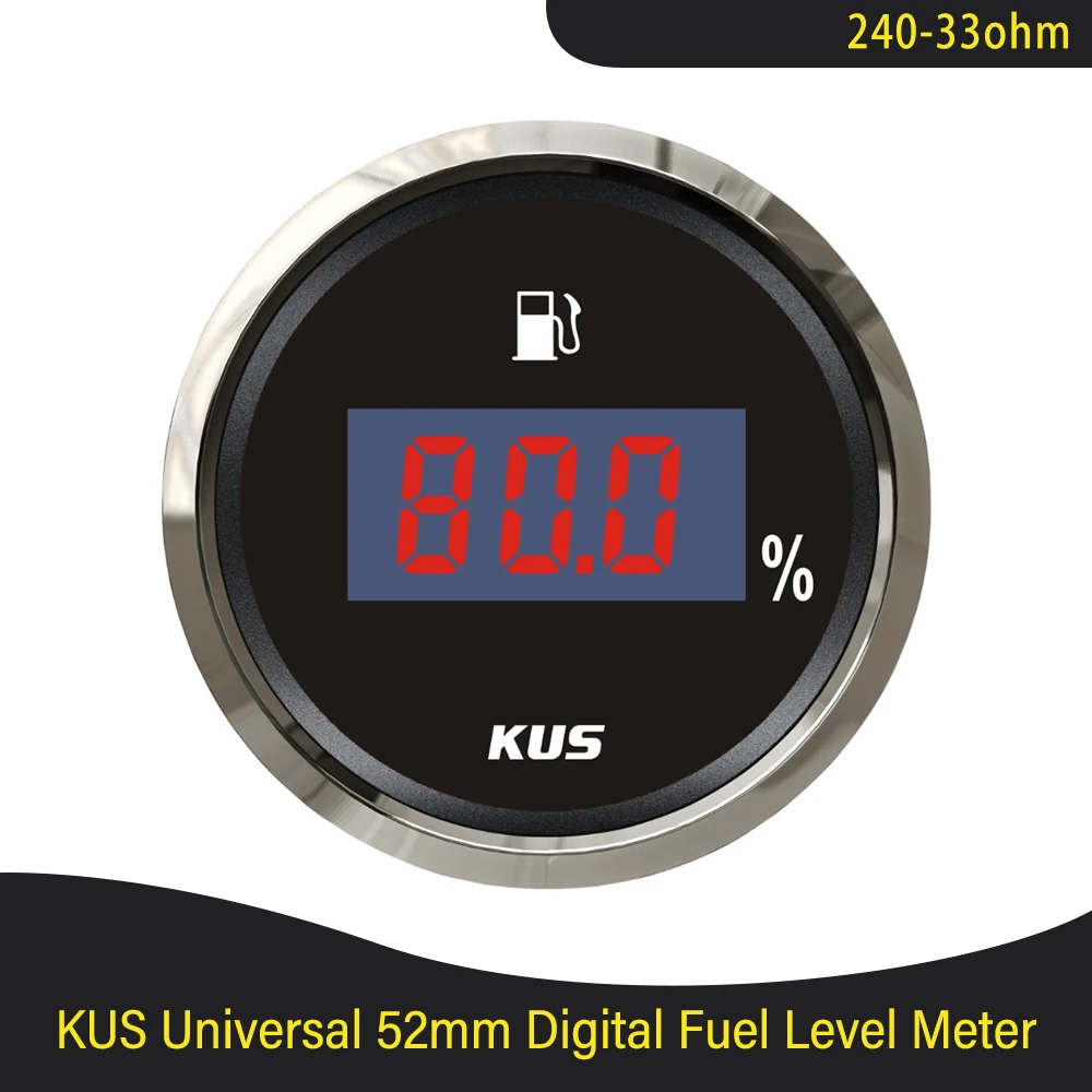 KUS 240~33ohm Digital Fuel Level Gauge Oil Tank Indicator for Car Boat Truck Marine Yacht Red Backlight Sensor | Автомобили и