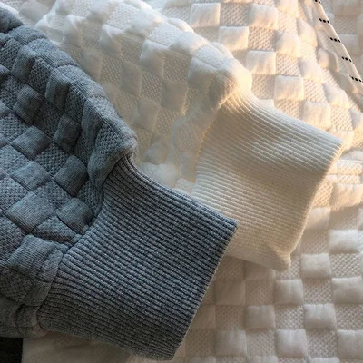 Свитер кардиган пальто с длинными рукавами модный клетчатый для ванной комнаты |