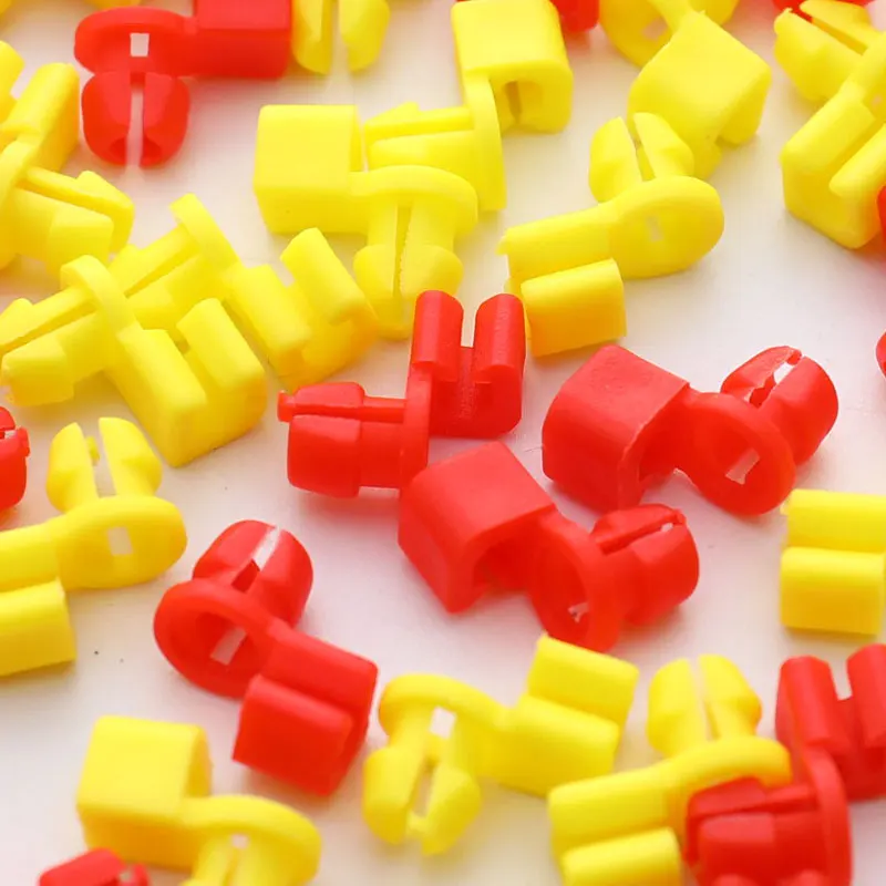 

60pcs/30pairs Car Left Right Door Side Lock Latch Rod Clip Plastic Retainer Clip Red+Yellow Door Side Lock Latch Rod