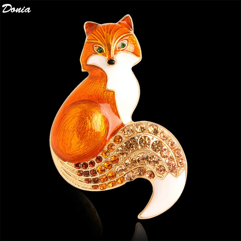 

Donia Jewelry Fashion European and American brooch enamel retro fox corsage sweater alloy accessories color animal pin