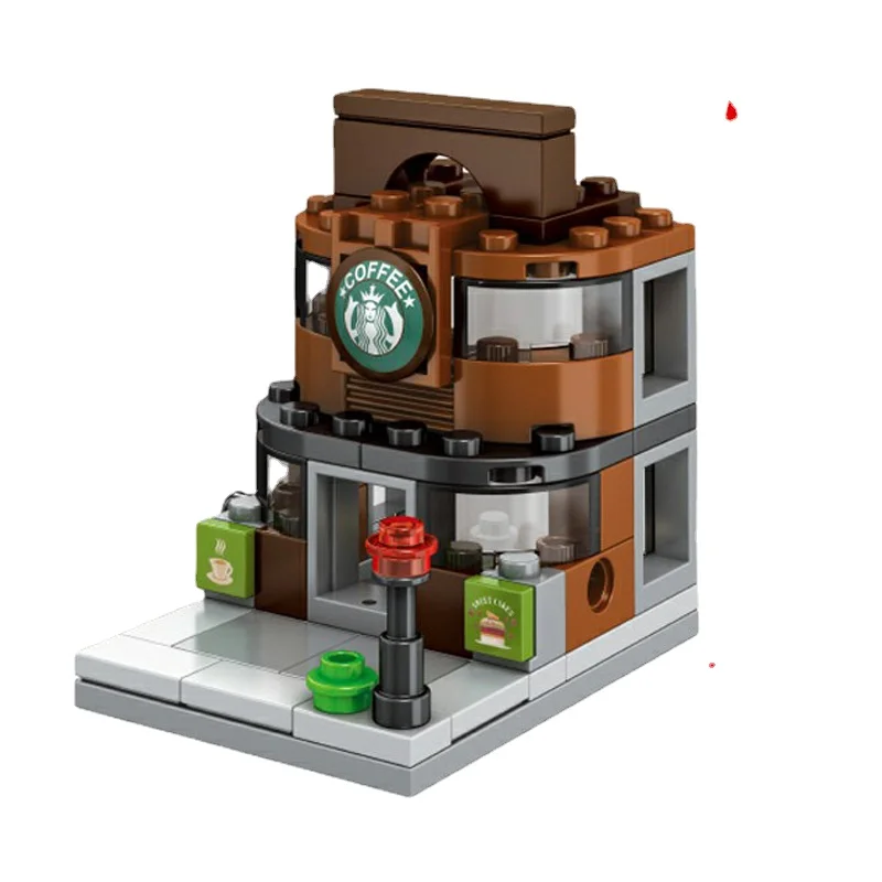 Конструктор детский Город маленький дом с видом на улицу магазин совместим