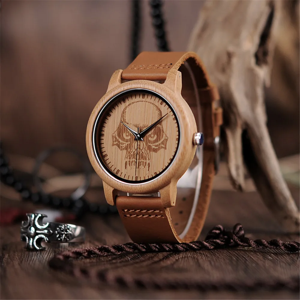 BOBOBIRD Wood Watch Promotion Sale Leather Strap Men Women Wristwatches Birthday Present Christmas Gift in Box reloj hombre