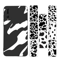 new white black cow symbol pattern print phone case soft silicone case for huaweip30lite p30 20pro p40lite p30 capa