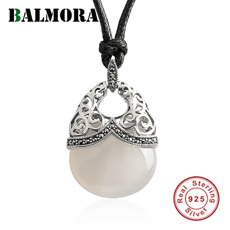 BALMORA, 925 пробы, серебро, винтажная красная и белая мозаика, Очаровательные Подвески для женщин, дамские подарки, элегантные модные ювелирные изделия без цепочки