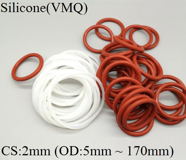 10 шт. уплотнительное кольцо уплотнительная прокладка CS 2 мм толщина OD 5 ~ 170 VMQ