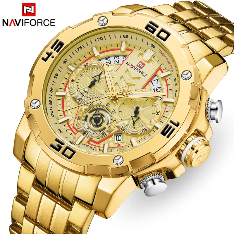 

New NAVIFORCE 9175 Men Watches Stainless Steel Top Fashion Luxury Watch Mens Sport Waterproof Date Wristwatch Relogio Masculino