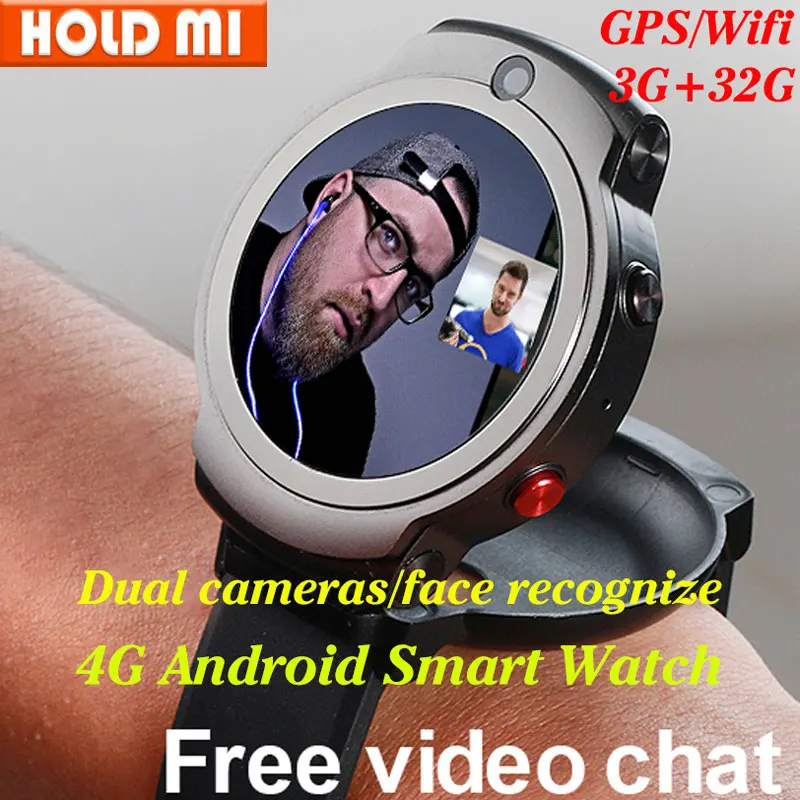Смарт-часы 4G Face ID полный экран 1 6 дюйма двойная камера ОС Android 7 3G RAM 32G ROM LTE Sim GPS WIFI