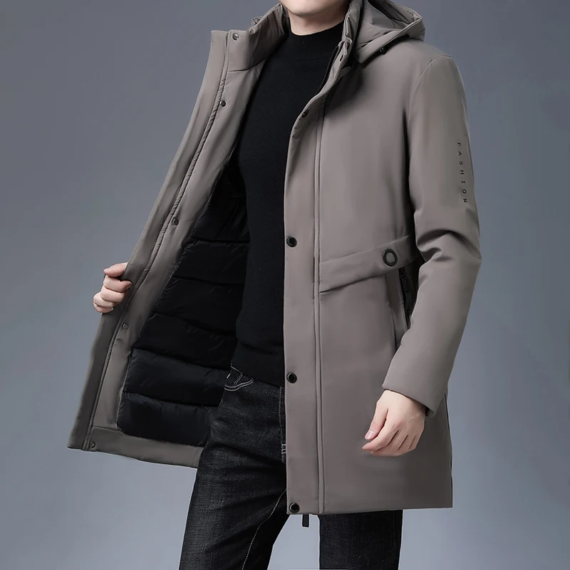 Высокое качество зима новый бренд с капюшоном Повседневная модная утолщенная